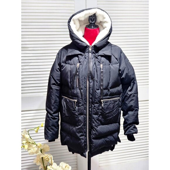 Orolay Women's Black Hooded Down Jacket With Fleece Lining Size Large 318 - Picture 5 of 16